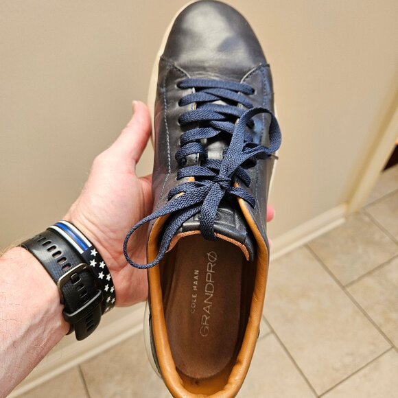Cole Haan Men's GrandPro Leather Sneaker, Navy, Sz 11.5 - Picture 11 of 16